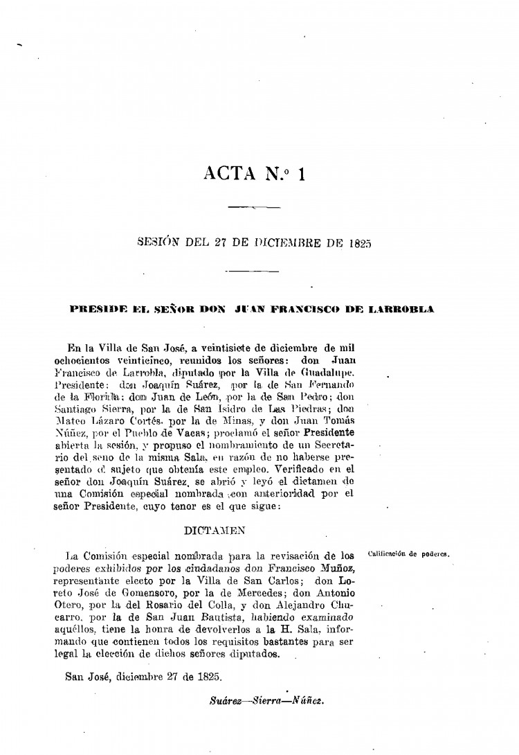 DIARIO DE SESIONES DE LA HONORABLE CAMARA DE REPRESENTANTES DE LA PROVINCIA ORIENTAL del 27/12/1825